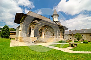 SuceviÃâºa Monastery, in the village SuceviÃâºa, Romania. photo